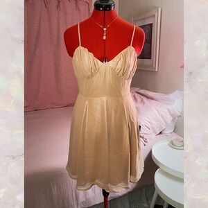 Lulu's Shimmering Gold Dress